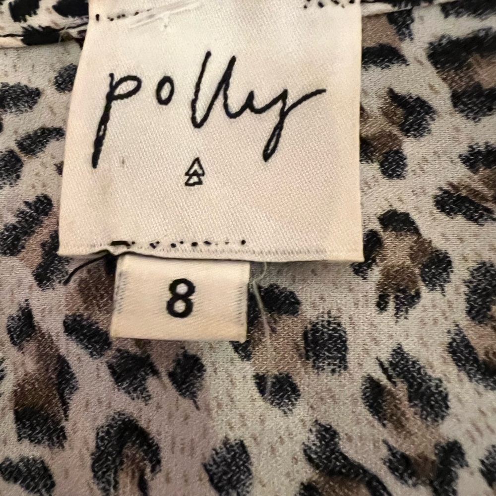 NWOT Princess Polly Anton Leopard Print Cropped Tie Front Top‎ Blouse Size 8 - Picture 5 of 5